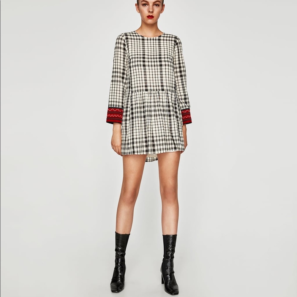Zara Checked Mini Dress